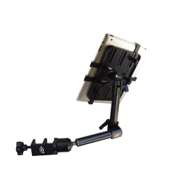 Support fixation fauteuil roulant à 2 bras longs - Tablettes fines 7-11 pouces
