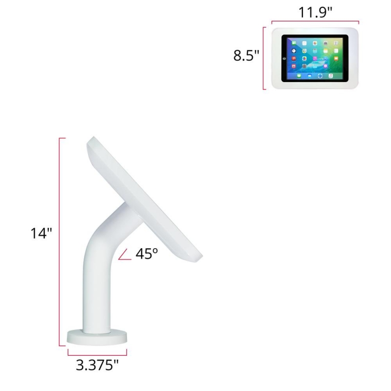 Support tablette mural ou comptoir blanc - iPad 10.2 - Apple - The Joy  Factory