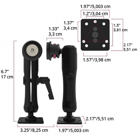 Support à bras unique - Surface plate norme AMPS