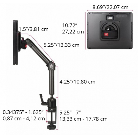 MagConnect Pro MP C-Clamp Dual Arm Mount for Surface Go | Go 2