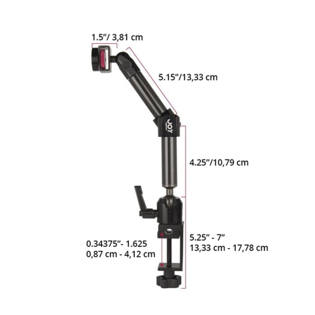 The Joy Factory - Module tablette universel VESA 100 MagConnect - Support double bras courts fixation étau MagConnect